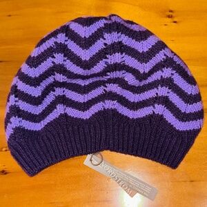 Nordstrom Purple wool knit woman beret hat (NWT)